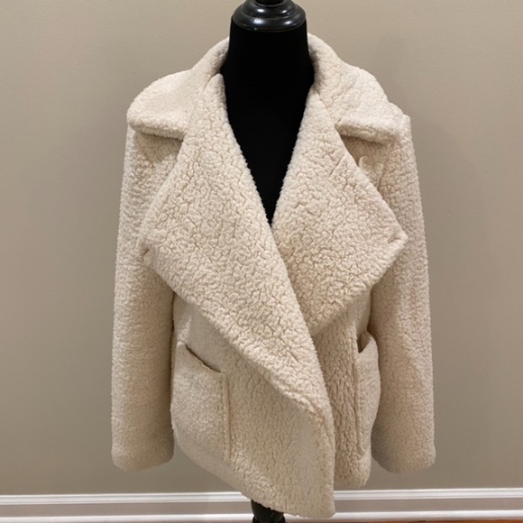 JACK by BB Dakota Cream Sherpa Jacket like new size Small - Picture 8 of 12